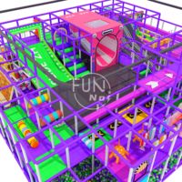 Desain 3D Taman Bermain Skala Besar yang Aman dan Tahan Lama untuk Anak-Anak, Kolam Bola Komersial Indoor dengan Perosotan yang Digunakan di Pusat Perbelanjaan.