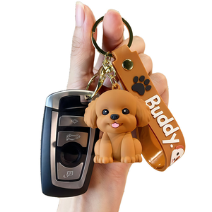 Wholesale Cute 3D PVC <strong>Dog</strong> Keychain Cartoon Puppy Bag Charm Custom Logo Soft Rubber <strong>Dog</strong> <strong>Key</strong> <strong>Ring</strong> for Gift - Product Image 5