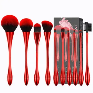 Neues Make-up-Zubehör Rote Farbe Pinsel Set Make-up-Werkzeuge Kosmetische Make-up-Pinsel