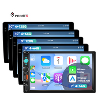 Autoradio Android Podofo 7''/9''/10'' Double Din 4+128G/4+64G USB Carplay/Android Auto sans fil GPS WiFi Fabricant OEM/ODM