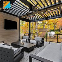 Lüks Bahçe Kamelyası Motorlu Biyoklimatik Alüminyum Veranda Çatısı Panjurlu Alüminyum Pergola, Dış Mekan Partileri için Panjurlu Panel ile