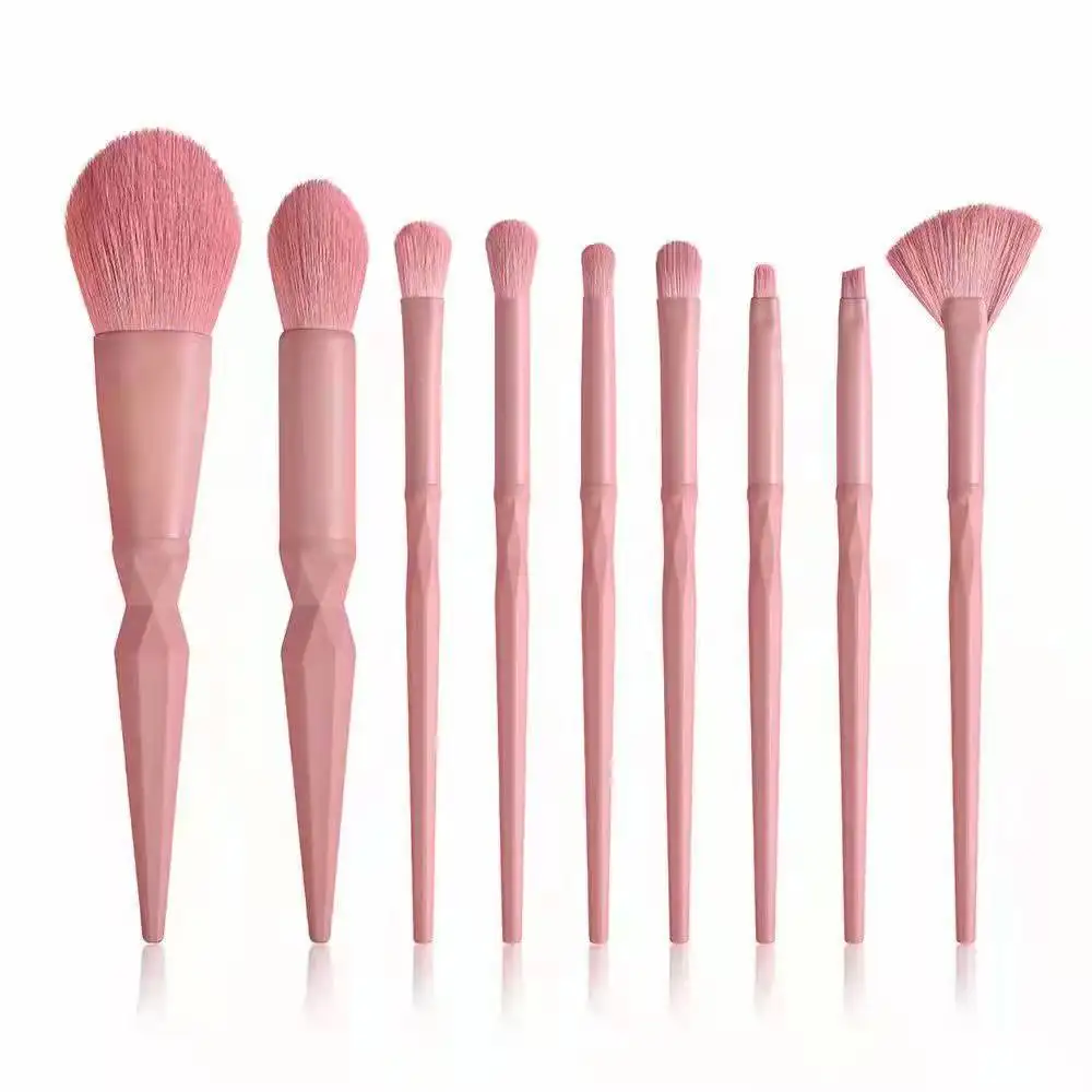 New Arrival Fashion Brush Make Up Cosmetics Brochas Set Pink With Luxury PVC Bag Custom Logo