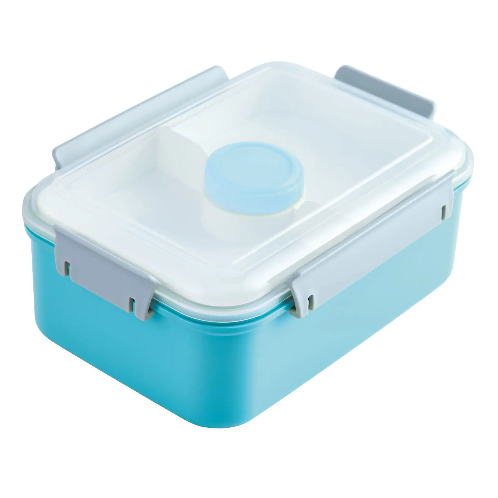 WXL579 आयत बहु डिब्बे सील प्लास्टिक सॉस के साथ दोपहर के भोजन के बॉक्स बक्से Muti ग्रिड सलाद कंटेनर बॉक्स