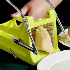 Professional plastic kitchen tools vegetable chips slicer cut fry metal stainless steel potato french fries cutter