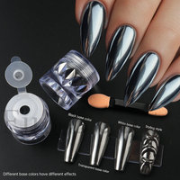 BIN Black Effect Nail Mica Magic Plating-Crystal Mirror Chrome Nail Art Powder