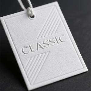 Изготовленные на заказ Роскошные Бумажные тисненые металлические Висячие бирки для одежды этикетки для одежды с логотипом - Product Image 1