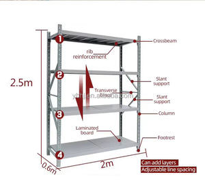 Yunbang 5-Layer 200Kg-500Kg Factory Warehouse Garage Metal <strong>Heavy</strong> <strong>Duty</strong> Racking Industrial Storage <strong>Shelf</strong> - Product Image 4