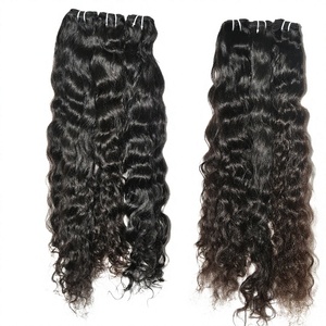 Vente en gros 100% brut vierge non transformé cuticule aligné indien temple vietnamien naturel bouclés faisceaux 30 pouces vague de cheveux humains - Product Image 1