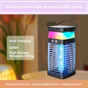 Lampe Solaire Anti-Moustiques Extérieure à Lumière UV Violette, Répulsif Électrique Anti-Moustiques pour Jardin, Cour et Restaurant - Product Image 1