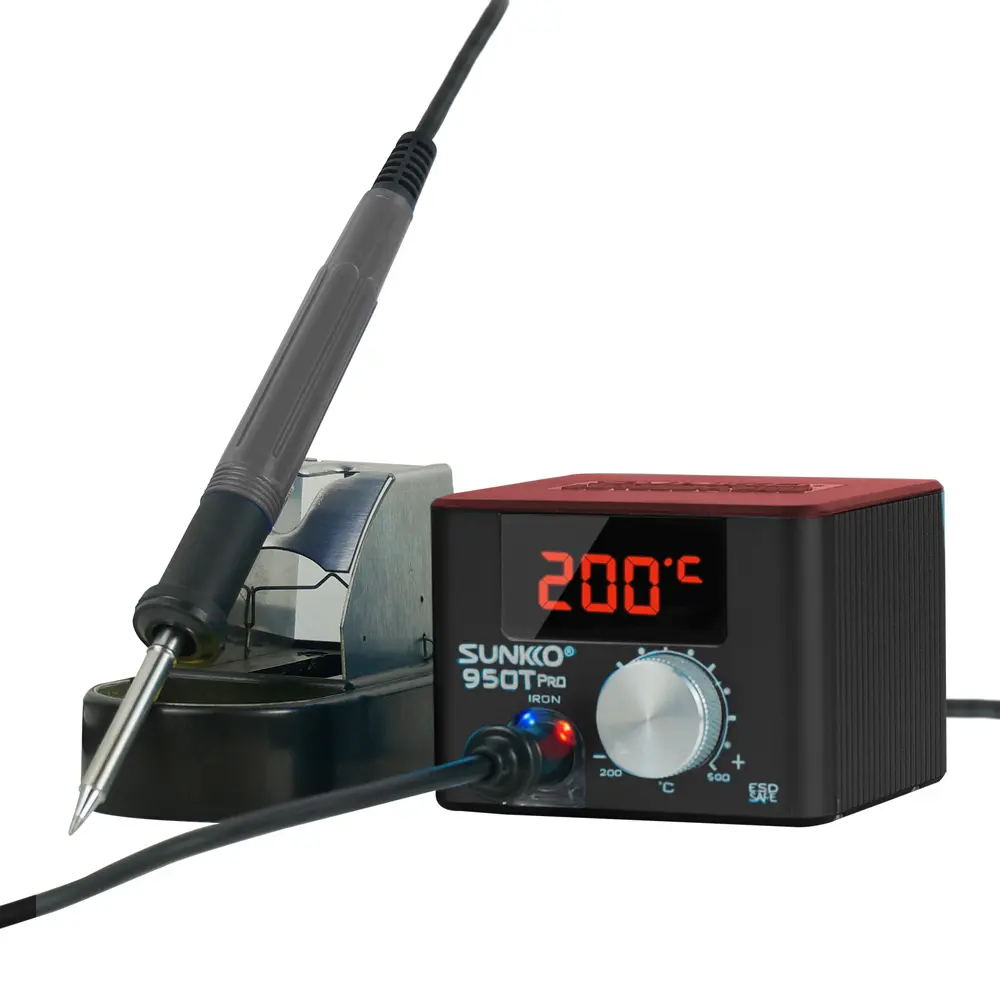 Sunkko-máquina de soldadura por punto eléctrico 950t Pro, temperatura constante, reparación de teléfonos móviles, estación de soldadura T12, pantalla Digital
