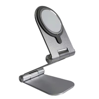 Support de téléphone universel en aluminium flexible avec recharge sans fil, fixation adhésive pour tablette, support portable compatible iPad pour bureau et voiture