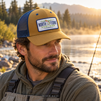 Casquette Trucker à Dos en Maille Bicolore avec Logo Personnalisé, Visière Courbée et Avant Structuré pour Événements Extérieurs et Articles Promotionnels en Gros