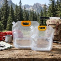 Pochettes souples à bec verseur de 1L à 5L de qualité alimentaire avec poignée, sacs d'emballage liquide réutilisables pour eau, boissons, vin, avec valve