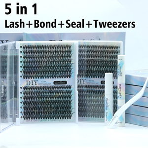 Phân khúc cụm lông mi tay thực hiện cá nhân mix Curl tự nhiên Faux Mink DIY Lash cụm Fan lông mi - Product Image 4