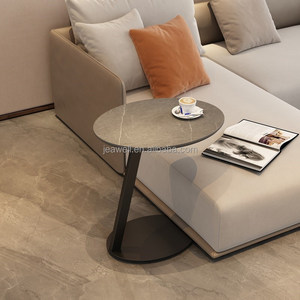 Il <span class=keywords><strong>vetro</strong></span> rotondo in stile italiano di vendita caldo 2023 aggiunge set di tavolini in ceramica nero semplice struttura in metallo bellissimo tavolo di design - Product Image 6