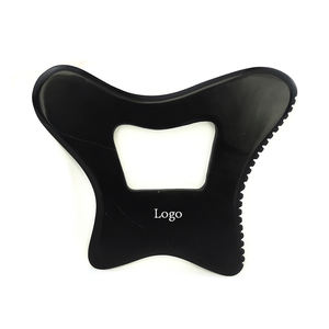 Herramientas de terapia de piedra Bian negra <span class=keywords><strong>Natural</strong></span>, herramienta de tratamiento de masaje de raspado de cuerpo de gran tamaño Gua Sha para relajación muscular - Product Image 1