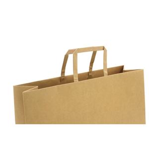 Bolsa de Compra de Papel Kraft Marrón Personalizada Reciclable con Asa de Papel Plana Reciclable para Papelería - Product Image 2