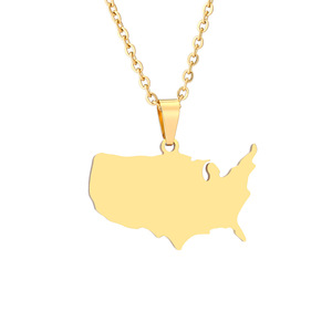 Collier à maillons en or 18K avec <span class=keywords><strong>carte</strong></span> des <span class=keywords><strong>états</strong></span>-<span class=keywords><strong>unis</strong></span>, articles en Stock - Product Image 1