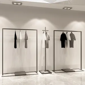 Kledingwinkel Zwart Wit Kledingstuk Display Rekken Metalen Kleding Opbergrekken Ijzeren Kledingrekken