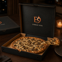 Cajas de Pizza de Cartón Kraft Impresas con Lámina Dorada UV Mate Biodegradable Personalizadas para Comida Rápida para Llevar