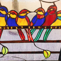 Paravent en verre coloré de style Tiffany, verre décoratif pour cheminée