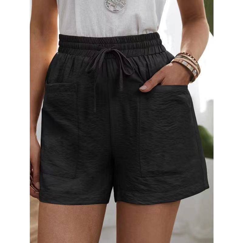 Summer Women's Soft Cotton Linen Shorts Custom Logo Sexy Joker Style Solid  Color Hot Pants in 5XL Large Size for Ladies