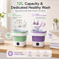 Lave-linge portable pliable automatique avec sécheuse, 3 modes de nettoyage en profondeur pour les sous-vêtements