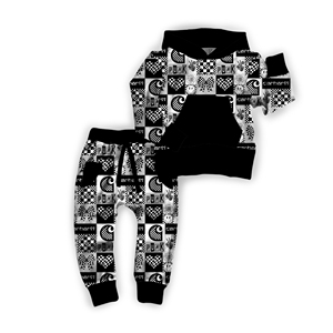 Ensemble de vêtements de jour pour enfants personnalisé, sweat à <span class=keywords><strong>capuche</strong></span> à manches longues et pantalon de jogging, imprimé western, tissu en bambou, pyjama pour garçons - Product Image 6