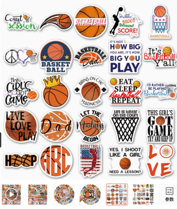 50 autocollants personnalisés en PVC pour le basketball, imperméables, résistants aux déchirures, couleurs vives, pour ordinateur portable ou voiture, pour les fans de dessins animés - Product Image 6