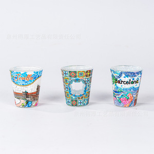 Colorful Lizard Mosaic <b>Ceramic</b> <b>Cups</b> Mini Mugs For Gifts And Souvenirs Quanzhou Craft Ivory White Pattern Cartoon - Product Image 5