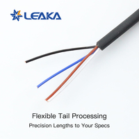 كابل Leaka M8 ذو 4 دبابيس بزاوية قائمة، تصنيع متكامل بالكامل، شعار مدمج مصبوب، يدعم OEM وODM