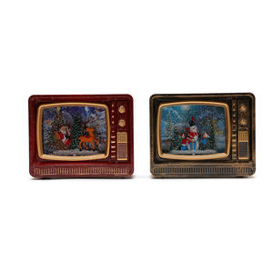 Nouveau design père noël TV eau plastique noël fer cheval lanternes avec Led bureau <span class=keywords><strong>et</strong></span> décoration de la maison artisanat cadeaux - Product Image 5