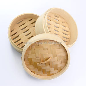 <span class=keywords><strong>Vaporera</strong></span> de Bambú de 10 Pulgadas y 2 Niveles para Dumplings, Dim Sum, Bao, Verduras, Arroz, Carne y Pescado - Product Image 5