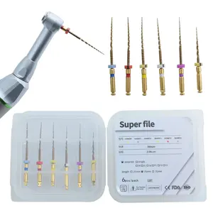 Dental Material Gold Endodontic 21mm 25mm Endo Rotary Files with Heat Activation for Engine Use