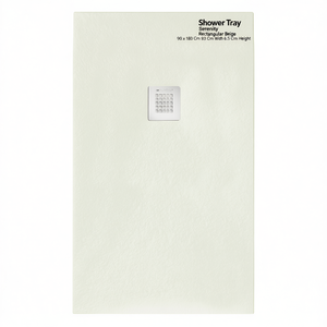 Plato de Ducha Rectangular Serenity Beige 90 x 180 cm, 93 cm de Ancho, 6.5 cm de Altura - Product Image 2