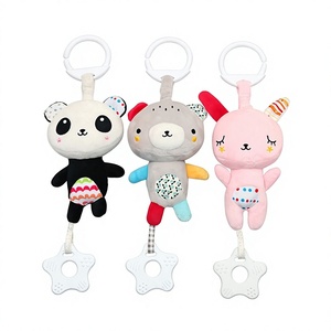 Juguete Musical de Peluche Súper Suave con Mecanismo de Movimiento y Sonido, Colgante de Dentición de Oso y Conejo para Bebés de 0 a 24 Meses - Venta al por Mayor para Exportación - Product Image 1
