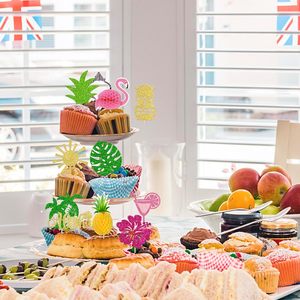 Promozione all'ingrosso torta di cottura decorazione Plug-in Stereo torta di compleanno Toppers fenicottero hawaiano ananas stuzzicadenti decorativi - Product Image 5