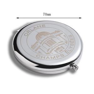 Promotional Custom Laser Engraved Small Double-Sided Round Metal Frame Cosmetic Personalized Pocket <b>Mirror</b> - Product Image 3