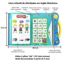 Machine d'apprentissage électronique pour enfants, livre électronique éducatif précoce, anglais et portugais, livre audio bilingue, machine de lecture vocale
