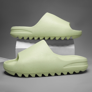 Beige PU Open Toe <b>Slides</b> With EVA Outsole Anti-Slippery Summer Indoor Slippers - Product Image 5