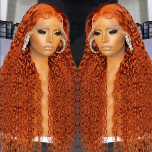 13*4 Ren Phía Trước Tóc Giả Việt Gừng 350 Cam Sâu Xoăn Nước Glueless Nguyên HD Ren Phía Trước Tóc Giả Tóc Con Người Cho Phụ Nữ Da Đen - Product Image 4