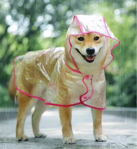 Şeffaf Küçük Orta Boy Köpek Yağmurluğu, Köpek Gezdirme ve Yağmurlu Hava Koşulları İçin Su Geçirmez Plastik Panço - Product Image 1