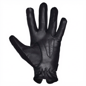 Gants en cuir noir durables à doigts entiers avec sangle de poignet réglable, conçus pour l'équitation, les sports équestres et l'entraînement - Product Image 5