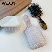 Peigne à cheveux massant à coussin d'air en acétate, style européen et américain, pour femmes, coiffure à domicile, grand format carré de plus de 20 cm