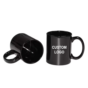 Tazza in ceramica a sublimazione con Logo personalizzato souvenir da viaggio nero riutilizzabile tazza da caffè in ceramica per tè e latte per regalo promozionale - Product Image 1