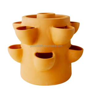 Revêtement de sol de jardin Tours de fraises en <span class=keywords><strong>terre</strong></span> <span class=keywords><strong>cuite</strong></span> fabriquées à la main Jardinières de poche Pots muraux Pots en <span class=keywords><strong>terre</strong></span> <span class=keywords><strong>cuite</strong></span> Jardinière de fraises de poche - Product Image 1