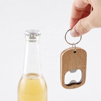 Individuell Lasergravierte Holz-Flaschenöffner Schlüsselanhänger, Holzhandwerk Schlüsselringe für Werbegeschenke und Souvenirs