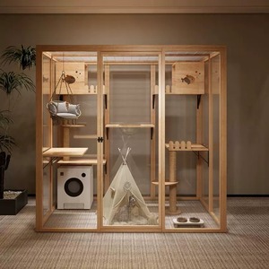 Villa per Gatti Grande Personalizzata con Vetro Panoramico per Interni Gabbia per Gatti di Lusso per Uso Domestico e Vetrine Commerciali - Product Image 5