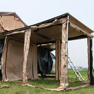 Foxwing גג סוכך חדר רכב צד אוהל קיר עצמי נהיגה קמפינג אטים לגשם רכב שמשיה 4x4 סוכך צד אוהל עם נספח חדר