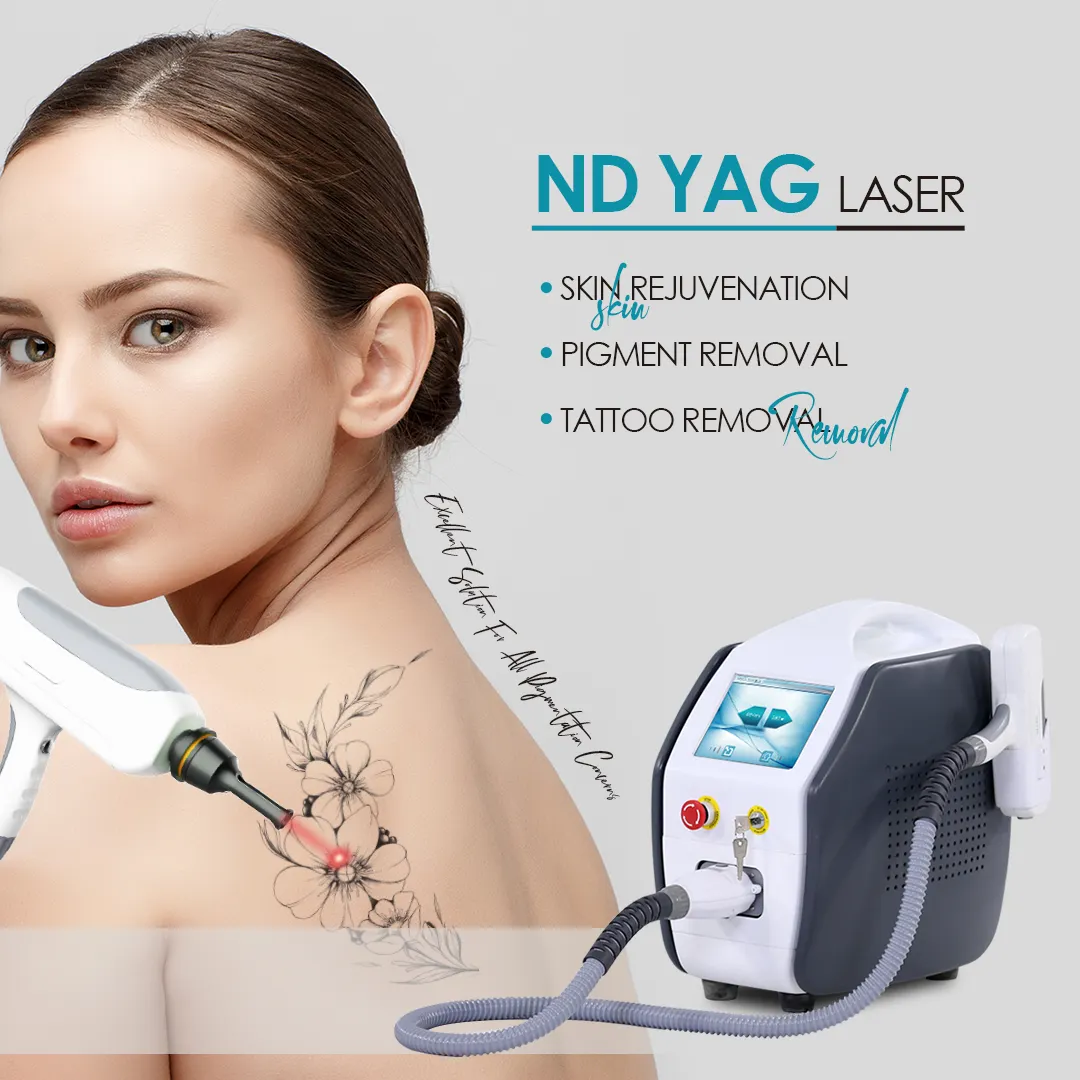 Q Switched Nd Yag Laser 1064nm 532nm การกำจัดรอยสัก Q เปลี่ยน Nd Yag เครื่องเลเซอร์ความงาม